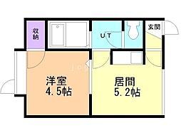 ノースウィング 1DKの間取図画像