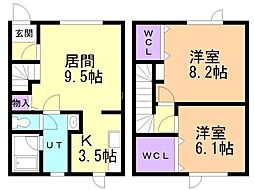 レジデンスセルシオ 2LDKの間取図画像
