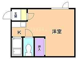 コスモスマンション 1Kの間取図画像