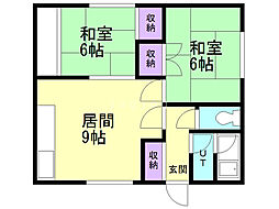 増田マンション 2DKの間取図画像