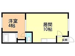 パークサイド廉 1LDKの間取図画像