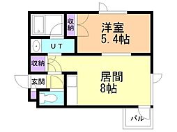 スプリングハイツ 1LDKの間取図画像