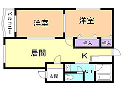 ベイシティ21 2LDKの間取図画像
