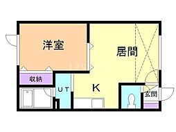 ベルエキップ 1DKの間取図画像