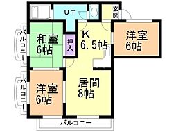 アビタシオンリビエール 3LDKの間取図画像