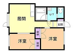 レジデンス東陽 2LDKの間取図画像