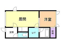 アーバンレガーロ 1DKの間取図画像