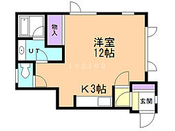 クレージュ 1Kの間取図画像