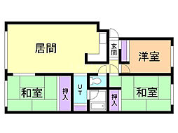 ときわ台ハイツ 3LDKの間取図画像