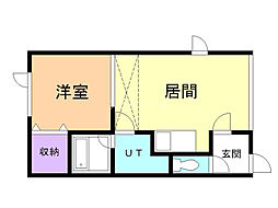 グランカーサ昭和 1LDKの間取図画像