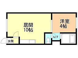 パークサイド廉 1LDKの間取図画像