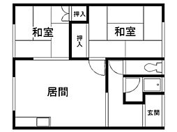 まりもハイツ 2LDKの間取図画像
