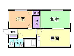 ハイツマツモト 2DKの間取図画像