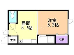 パールコートジュジュ 1DKの間取図画像