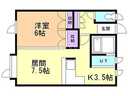 ドリームコート 1LDKの間取図画像