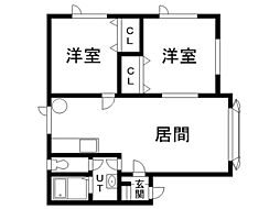 コーポミレニアム 2LDKの間取図画像
