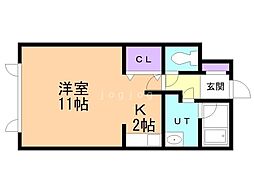 グランヒルアルジェ 1Kの間取図画像
