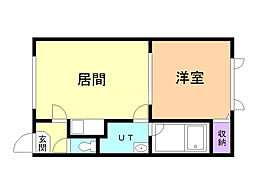 エステートインアース 1DKの間取図画像
