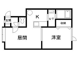 明日来 1LDKの間取図画像