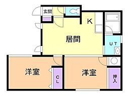 スイート・ハイツ 2LDKの間取図画像