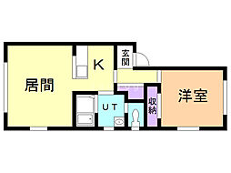 ハイムプライズ 1LDKの間取図画像