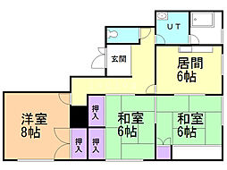 理興産業ビル 3DKの間取図画像