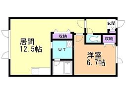 Castle 1LDKの間取図画像