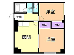 コーポ江花 2LDKの間取図画像