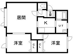 サンロードハイツ 2LDKの間取図画像