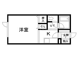 MCパレス 1Kの間取図画像