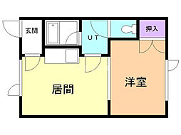 ハイツフラッグ 1DKの間取図画像