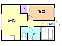 ファミールハイツ 1DKの間取図画像