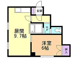 さくらハイム 1DKの間取図画像