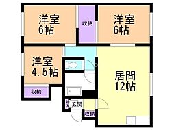 オーシャンビュー浦見 3LDKの間取図画像