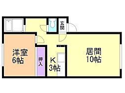 ハイセレス 1LDKの間取図画像