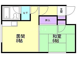 愛国たかとハイツ 1DKの間取図画像