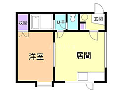 エステートインかれんと 1DKの間取図画像