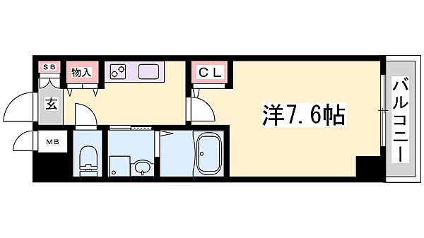 プレジール灘 704｜兵庫県神戸市灘区岩屋北町５丁目(賃貸マンション1K・7階・25.08㎡)の写真 その2