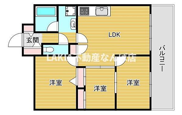 難波リーガルハウス 506｜大阪府大阪市浪速区難波中3丁目(賃貸マンション3LDK・5階・71.32㎡)の写真 その2