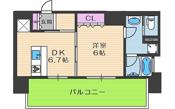 リーガル靭本町 ｜大阪府大阪市西区靱本町3丁目(賃貸マンション1DK・3階・34.80㎡)の写真 その2