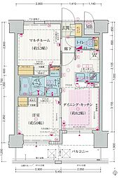 エステムプラザ大阪城パークフロント 1SDKの間取図画像