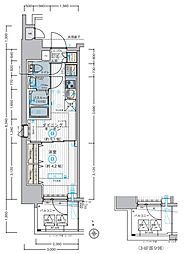 エステムコート東京八王子 1DKの間取り