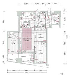 エステムコート天神橋 3LDKの間取図画像