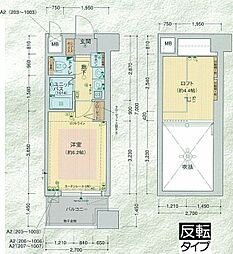 エステムコート三宮EASTポルトマーレ 1Kの間取図画像