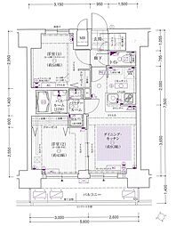 エステムプラザ難波WEST2プレディア 1SDKの間取図画像