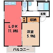 コスモパレス昴 J  ｜ 栃木県下都賀郡野木町大字丸林（賃貸アパート1LDK・1階・43.01㎡） その2