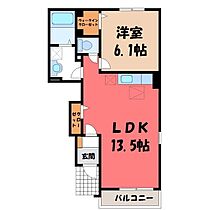 ボ・ヌール  ｜ 群馬県伊勢崎市下触町（賃貸アパート1LDK・1階・44.70㎡） その2