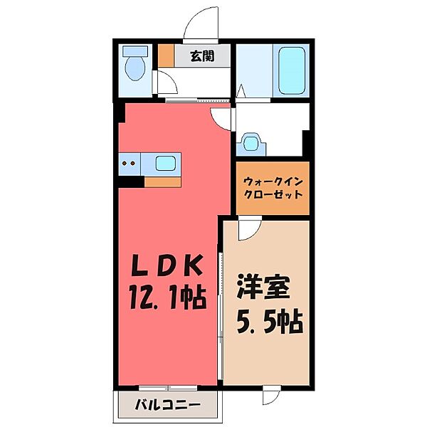 パル・スクエア ｜群馬県伊勢崎市昭和町(賃貸アパート1LDK・2階・42.50㎡)の写真 その2