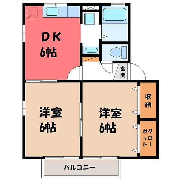 プリマベーラ ｜群馬県前橋市山王町1丁目(賃貸アパート2DK・1階・42.11㎡)の写真 その2