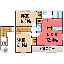 リュエル・1  ｜ 茨城県古河市女沼（賃貸アパート2LDK・2階・59.09㎡） その2